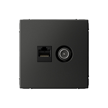 ARTGALLERY РОЗЕТКА двойная ТВ + компьютерная RJ45, кат. 5Е, БАЗАЛЬТ в Уссурийске