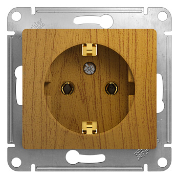 Розетка одинарная Glossa SE с заземлением дуб в Уссурийске