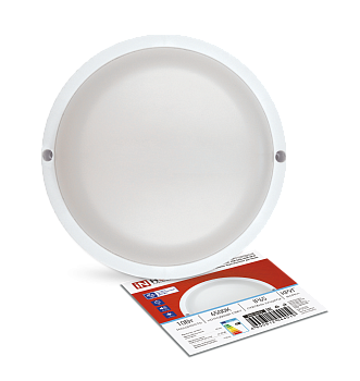 Светильник светодиодный герметичный СПП ОAД-1065-КРУГ 10Вт 6500K 900Лм с оптико-акустическим датчиком IP65 140мм IN HOME в Уссурийске