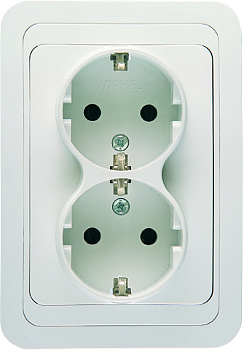 Розетка двойная МИМОЗА MAKEL с заземлением белая в Уссурийске