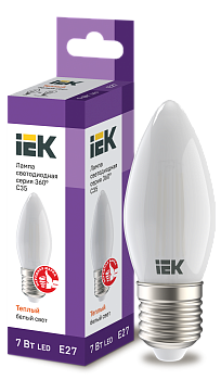 Лампа LED C35 свеча матовая 7Вт 230В 3000К E27 серия 360° IEK в Уссурийске