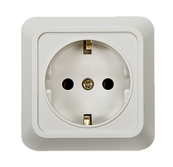 Розетка одинарная с заземлением BOLLETO белая накладная 7028 IN HOME в Уссурийске