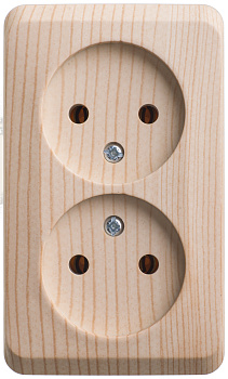 Розетка двойная ЭТЮД SE накладная сосна в Уссурийске
