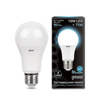 Лампа светодиодная LED-A60 10Вт E27 4100K 920Лм Black GAUSS в Уссурийске