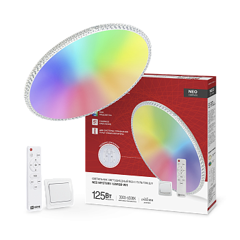 Светильник светодиодный NEO MYSTERY-125RGB-WH 125Вт 230В 3000-6500K 10000Лм 465x70мм пульт ДУ белый IN HOME в Уссурийске
