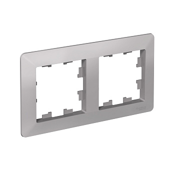 Рамка двойная AtlasDesign AIR SE алюминий/дымчатая черная в Уссурийске