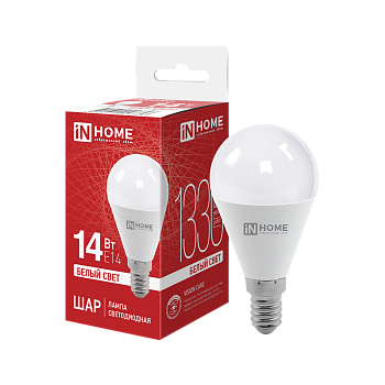 Лампа светодиодная LED-ШАР-VC 14Вт 230В E14 4000K 1330Лм IN HOME в Уссурийске