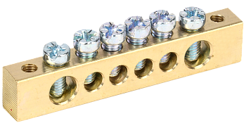 Шина PEN "земля-ноль" 8х12мм 6/2 (6групп/крепеж по краям) IEK в Уссурийске