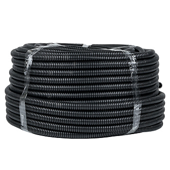 Труба гофрированная ПНД с протяжкой d20 мм (25 м) черная Plast EKF в Уссурийске