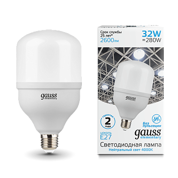 Лампа сд LED-T100 32Вт E27 6500K 2700Лм Elementary GAUSS в Уссурийске