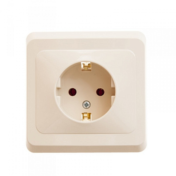 Розетка одинарная ЭТЮД SE с заземлением крем в Уссурийске