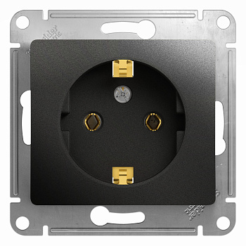 Розетка одинарная Glossa SE с заземлением антрацит в Уссурийске