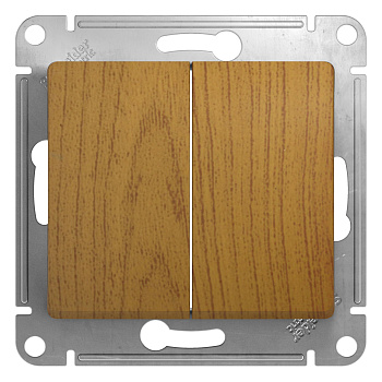 Выключатель двухклавишный Glossa SE дуб в Уссурийске