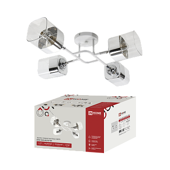 Светильник потолочный поворотный AURA TESO-4E27ST-WH 4хЕ27 прозрачные плафоны, белый корпус IN HOME в Уссурийске