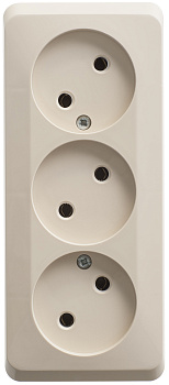 Розетка тройная ЭТЮД SE накладная крем в Уссурийске