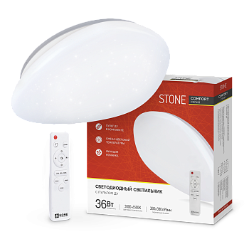 Светильник светодиодный COMFORT STONE 36Вт 230В 3000-6500K 2900Лм 290x70мм с пультом ДУ IN HOME в Уссурийске