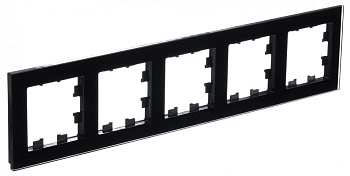 Рамка пятиместная AtlasDesign Nature SE стекло черная в Уссурийске