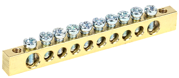 Шина PEN "земля-ноль" 6х9мм 10/2 (10групп/крепеж по краям) IEK в Уссурийске