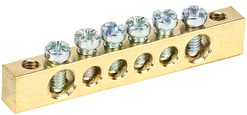 Шина PEN "земля-ноль" 6х9мм 6/2 (6групп/креп по краям) IEK в Уссурийске