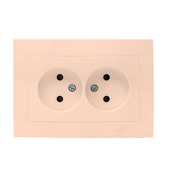 Валенсия розетка 2-местная б/з 10А кремовая с защитными шторками EKF PROxima в Уссурийске