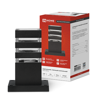 Светильник уличный напольный НБУ POLO-SP300-1xA60-BL алюминиевый 300мм черный IP54 IN HOME в Уссурийске