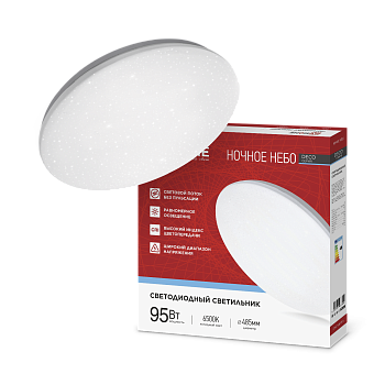 Светильник светодиодный серии DECO НОЧНОЕ НЕБО 95Вт 230В 6500К 10000Лм 485х68мм IN HOME в Уссурийске