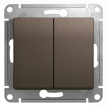 Выключатель двухклавишный Glossa SE шоколад в Уссурийске