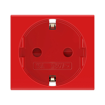 Розетка силовая 2Р+Е, со шторками, «Viva», 2 мод., красная DKC в Уссурийске