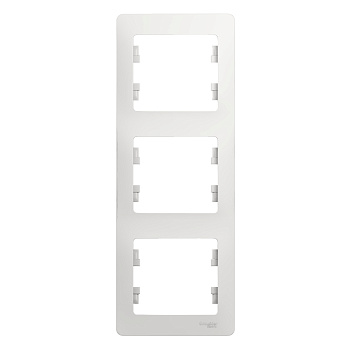 Рамка тройная вертикальная Glossa SE белая в Уссурийске