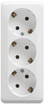 Розетка тройная ЭТЮД SE накладная с заземлением белая в Уссурийске