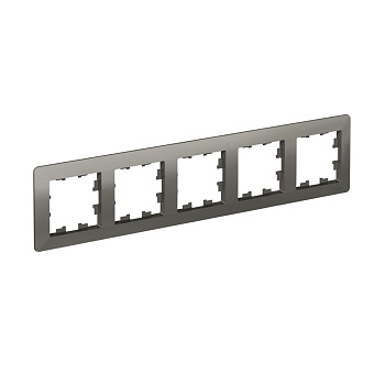 Рамка пятиместная AtlasDesign AIR SE СТАЛЬ/дымчатая черная в Уссурийске