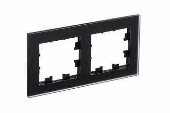 Рамка двойная AtlasDesign Nature SE матовое стекло черная в Уссурийске