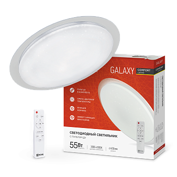Светильник светодиодный COMFORT GALAXY 55Вт 230В 3000-6500K 4400Лм 455x65мм с пультом ДУ IN HOME в Уссурийске