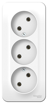 Розетка тройная BLANCA SE накладная с изоляционной пластиной белая в Уссурийске