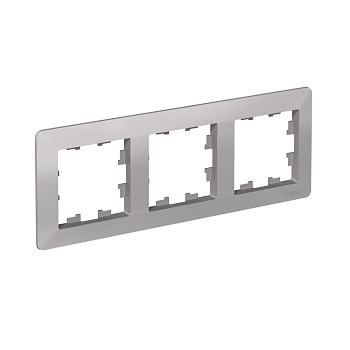 Рамка тройная AtlasDesign AIR SE алюминий/дымчатая черная в Уссурийске