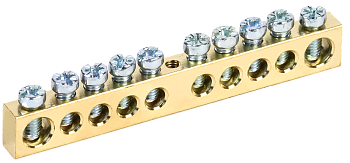 Шина PEN "земля-ноль" 8х12мм 10/1 (10групп/креп по цент) IEK в Уссурийске