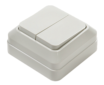 Выключатель двухклавишный BOLLETO белый накладной 7023 IN HOME в Уссурийске