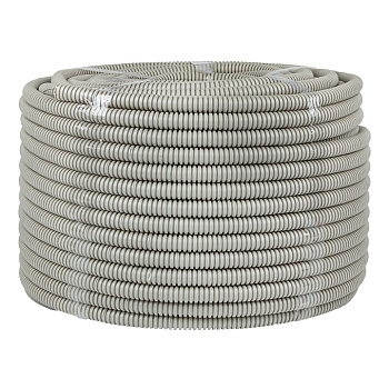 Труба гофрированная ПВХ с протяжкой d=16 мм (100 м) серая Plast EKF в Уссурийске