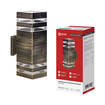 Светильник уличный настенный двусторонний НБУ POLO-S-2хA60-BR алюм бронза IP54 IN HOME в Уссурийске