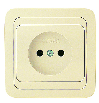Розетка одинарная МИМОЗА MAKEL крем в Уссурийске