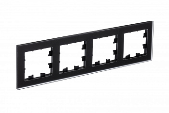 Рамка четырехместная AtlasDesign Nature SE матовое стекло черная в Уссурийске