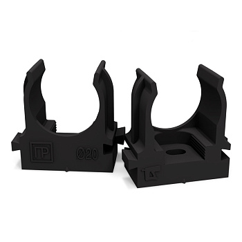 Крепеж-клипса для труб для прямого монтажа черная 20 мм Промрукав в Уссурийске