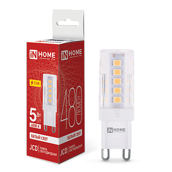 Лампа светодиодная LED-JCD 5Вт 230В G9 4000К 480Лм IN HOME в Уссурийске