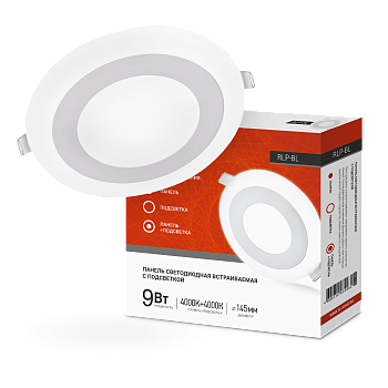 Панель светодиодная встраиваемая круглая RLP-BL 9Вт 230В 4000К 540Лм 145мм с подсветкой белая IP20 IN HOME в Уссурийске