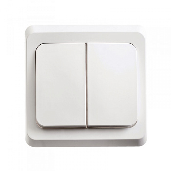 Выключатель двухклавишный ЭТЮД SE подсветкой белый в Уссурийске