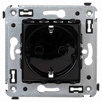 Розетка в стену, 2P+E, с з/ш, Avanti "Черный квадрат" DKC в Уссурийске