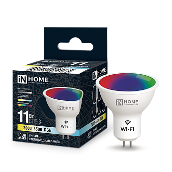 Лампа светодиодная LED-JCDR-RGBW-SMART 11Вт 230В димм. GU5.3 3000-6500К 990Лм IN HOME в Уссурийске