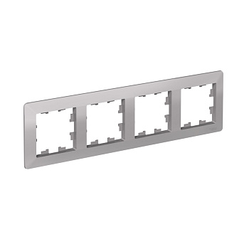 Рамка четырехместная AtlasDesign AIR SE алюминий/дымчатая черная в Уссурийске