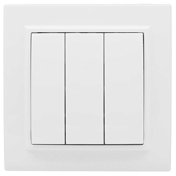 Выключатель трехклавишный Минск EKF белый в Уссурийске