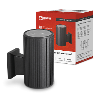 Светильник уличный настенный односторонний НБУ LINE-1хA60-BL алюминиевый черный IP54 IN HOME в Уссурийске